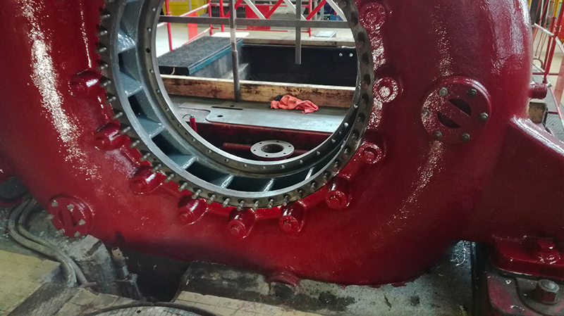 photo d'un chantier de traitement sur site - résultat peinture et résine